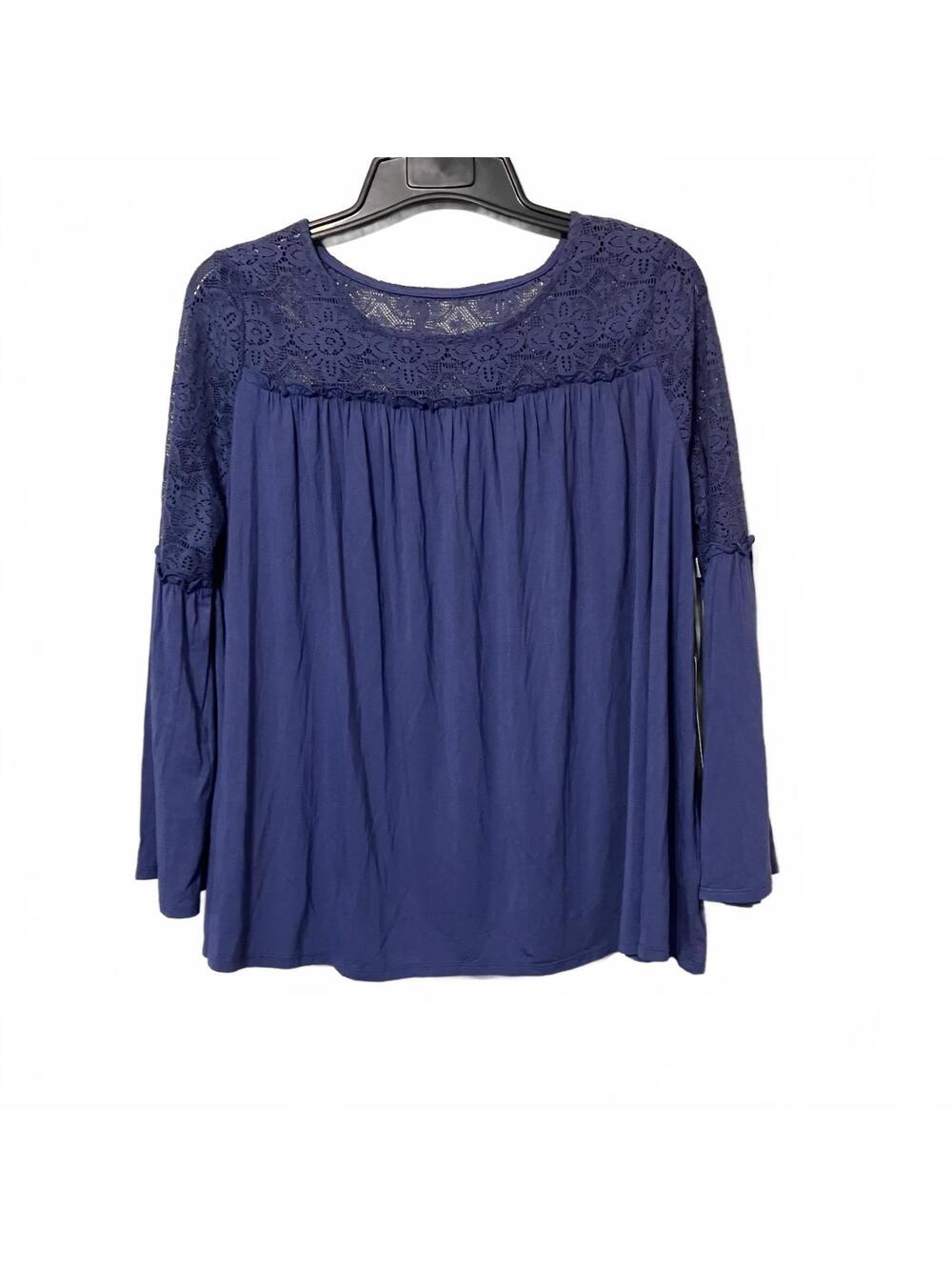 Liz Lange Maternity Whimsical Coquette Chic Navy Lace Flowy Blouse Medium-New